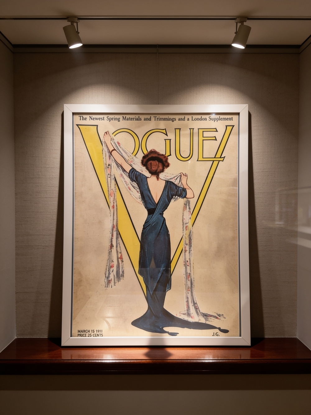 Vogue Art Print featuring Yellow Logo and Blue Gown